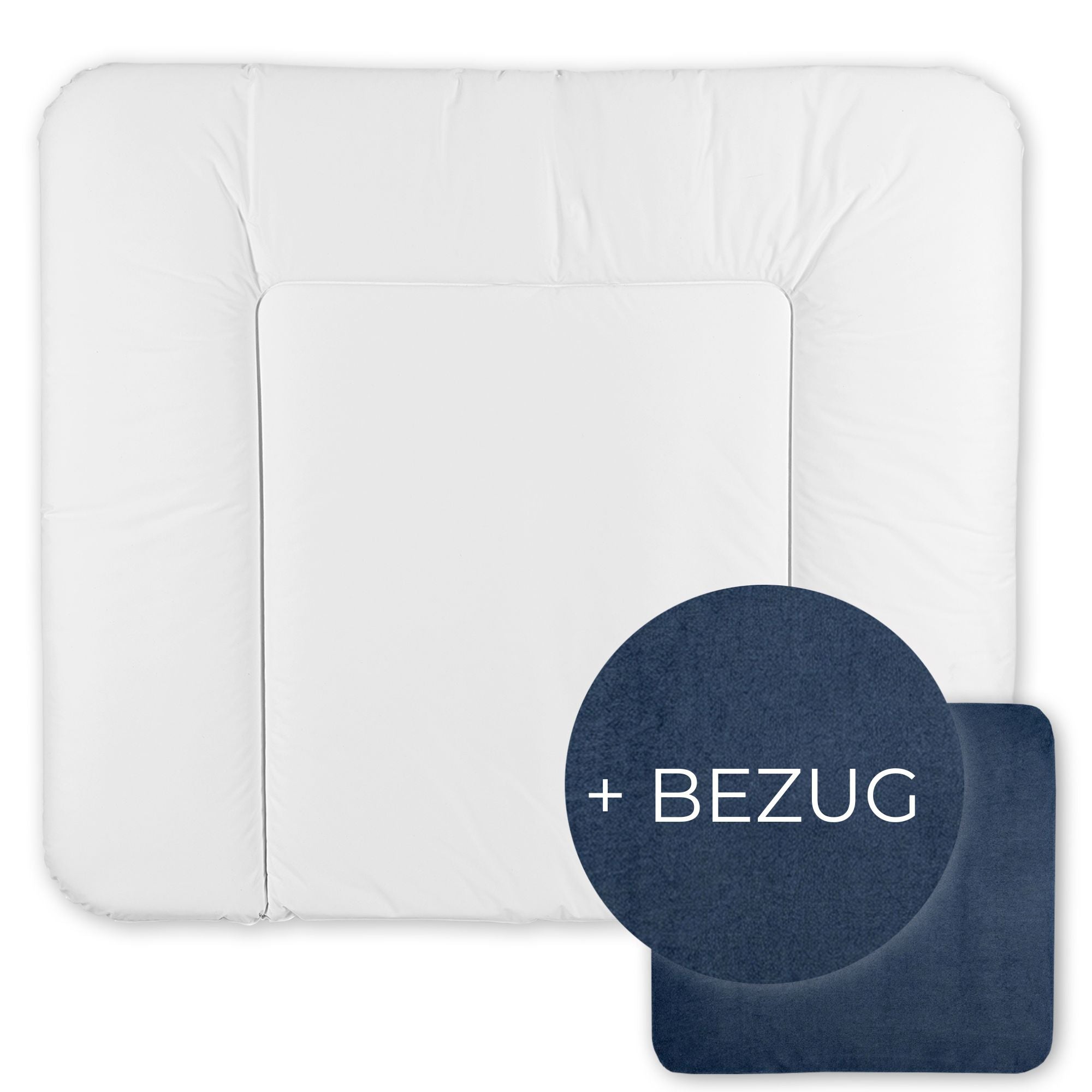 Wickelauflage abwaschbar mit Bezug | 72x85cm | Weiß