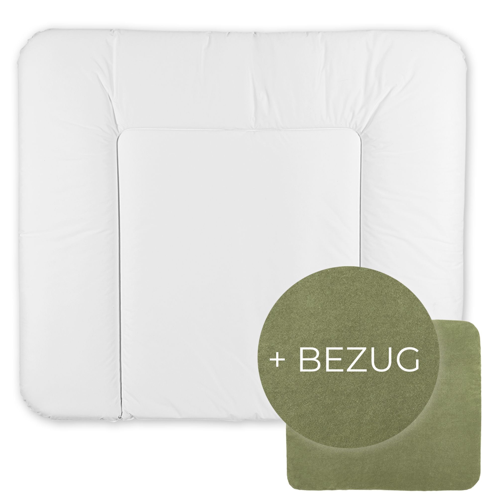 Wickelauflage abwaschbar mit Bezug | 72x85cm | Weiß