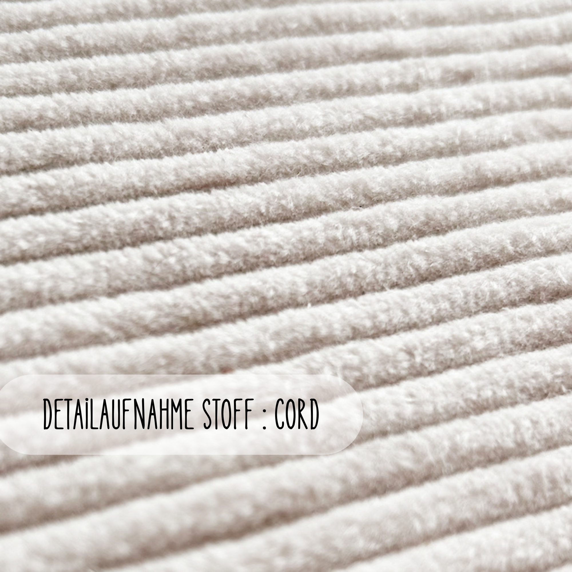 Wickelauflage mit Umrandung | 75x75 o. 85x75cm | Cord Wickelunterlage beige