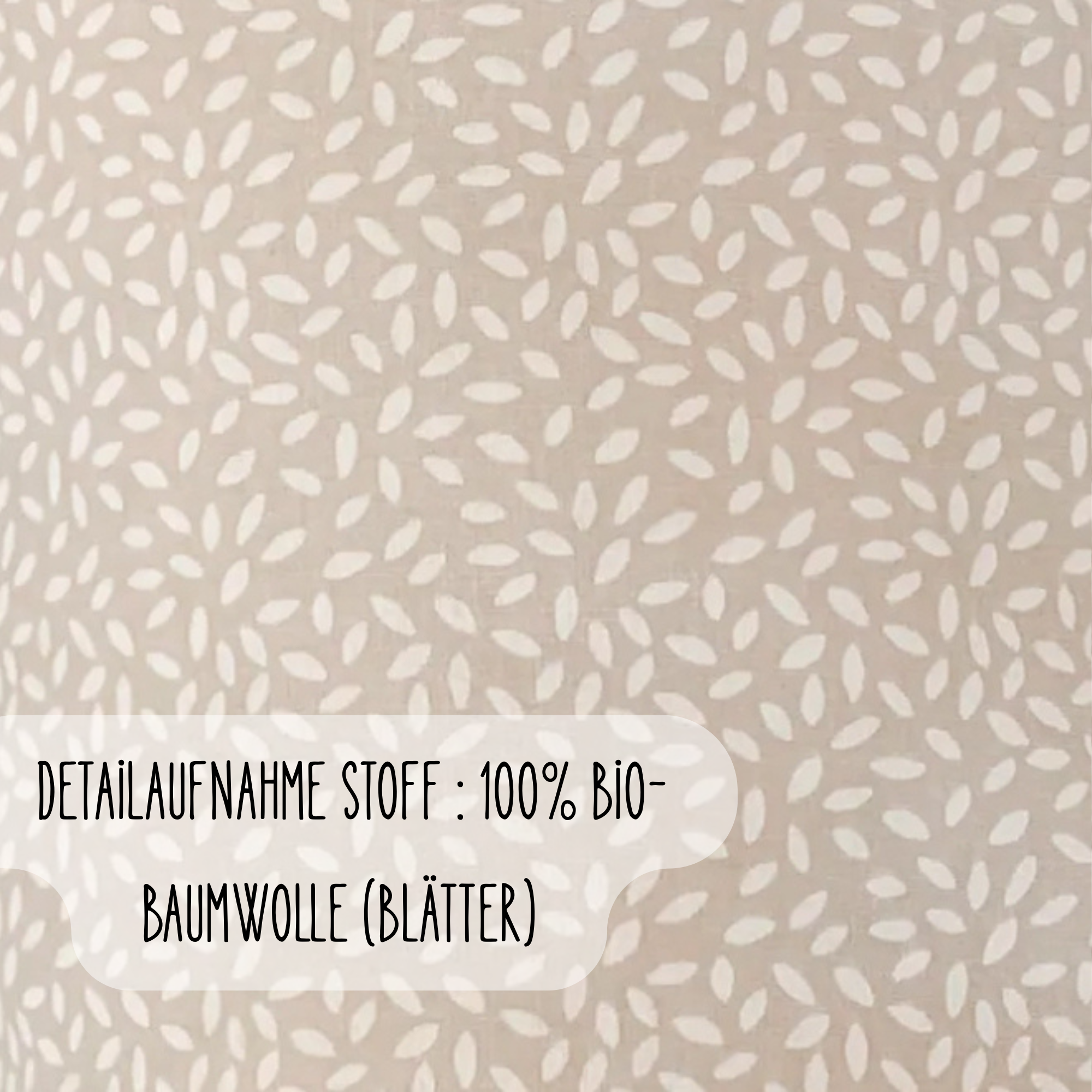 Wickelauflage Set mit Bettschnecke | 75x75 o. 85x75cm | Wickelunterlage Blätter beige