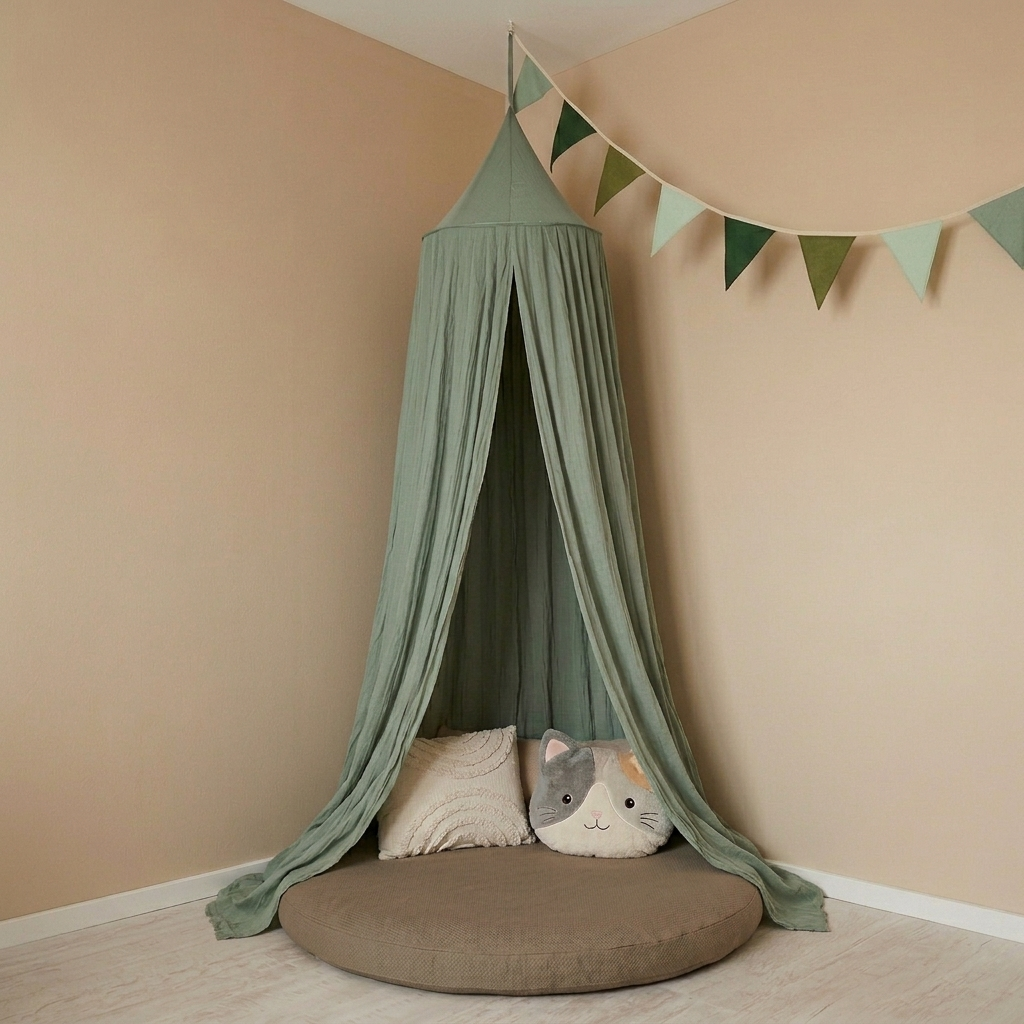 Baldachin für Kinderzimmer | ⌀ 55cm L: 240 cm | Waldgrün