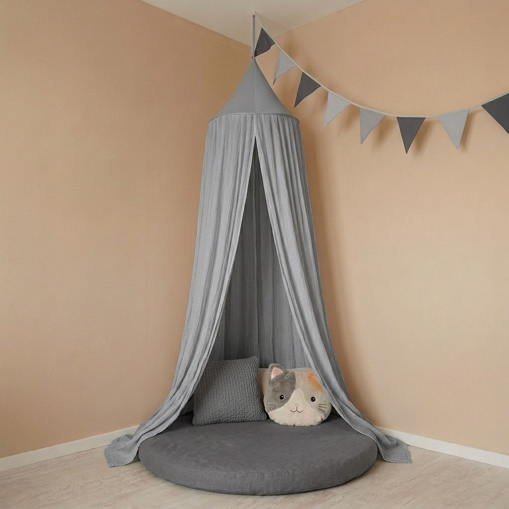Baldachin für Kinderzimmer | ⌀ 55cm L: 240 cm | Grau
