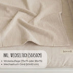 Cord Wickelauflage 75x75 o. 85x75cm | Wickelunterlage beige