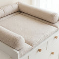 Wickelauflage Set mit Bettschnecke | 75x75 o. 85x75cm | Wickelunterlage Blätter beige